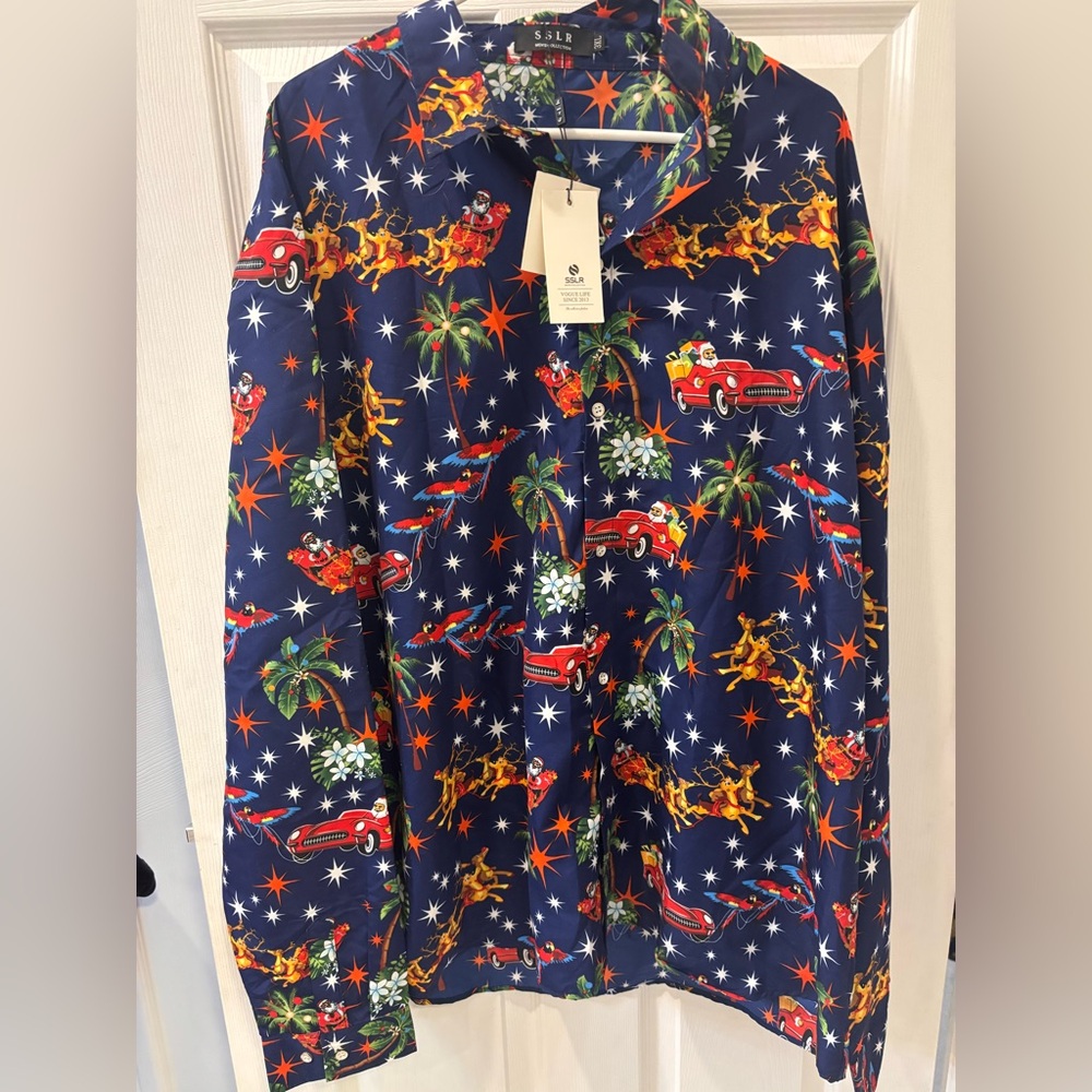 SSLR Christmas Button Up Long Sleeve‎